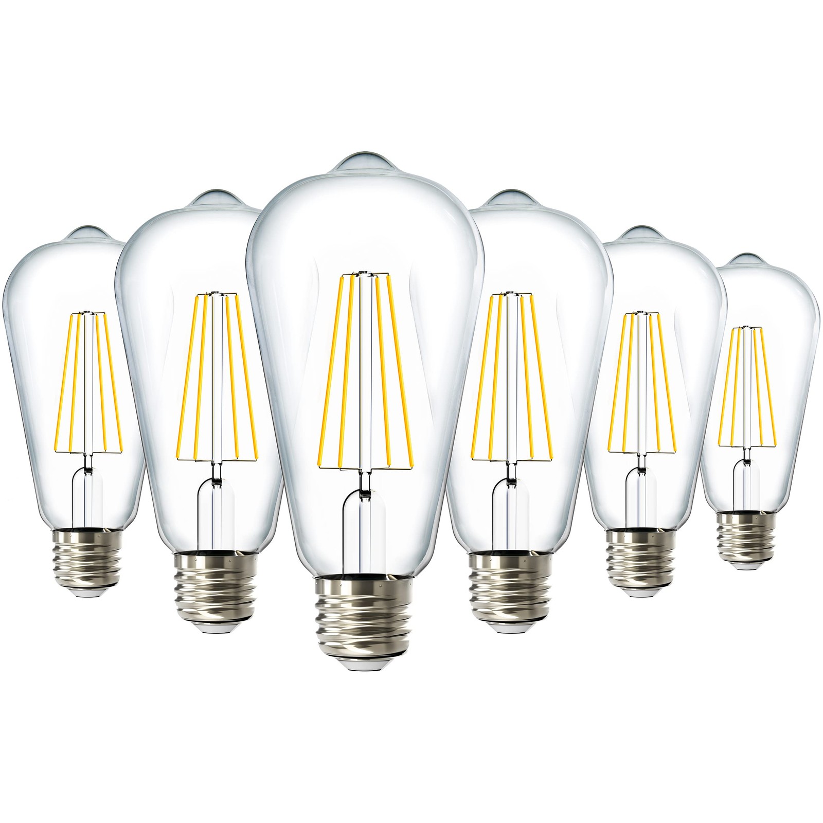 Sunco 6 Pack Dusk to Dawn LED Outdoor Lights Bulb, ST64 Edison Style Automati…