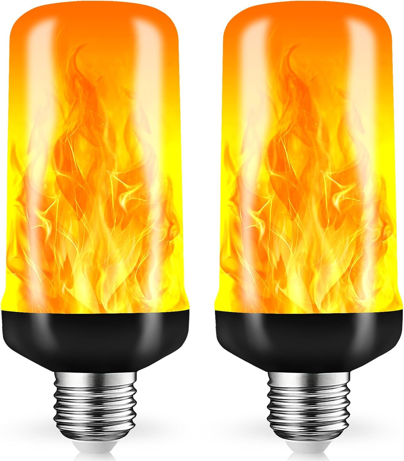 LED Flame Light Bulbs, Flickering Light Bulbs 4 Modes with Gravity Sensor, E26 B