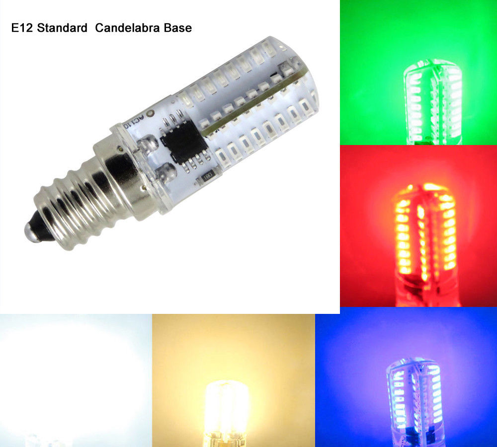 E12 Candelabra LED bulb C7 Red/Green/Blue/White/Warm 64-3014SMD Light 110V/220V