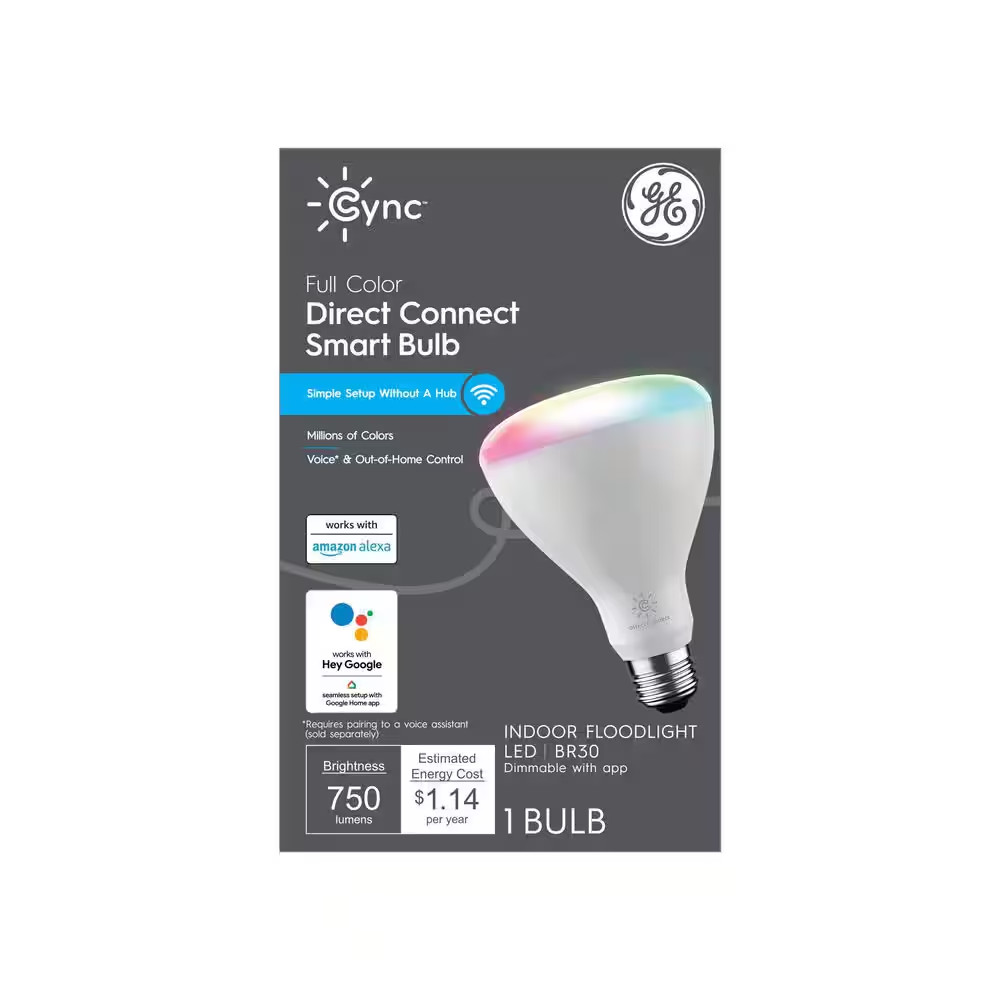 65-Watt BR30 LED EQ 2700K Color Changing Smart Flood Light Bulb 1-Pack