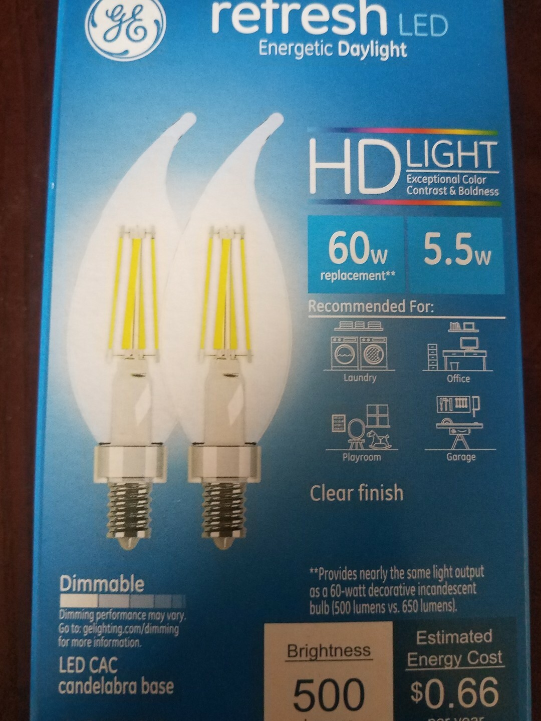 GE Refresh LED Energetic Daylight 2 bulbs upc 043168317566