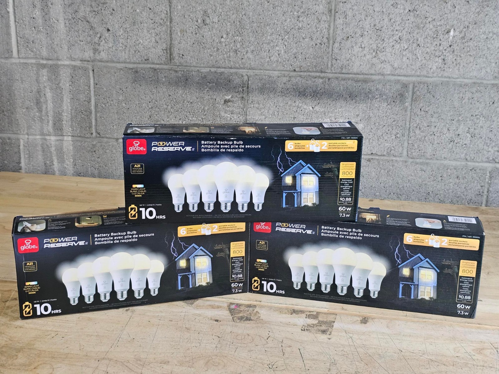 18 PACK – Global Electric LED Battery Backup Power Outage Light Bulbs